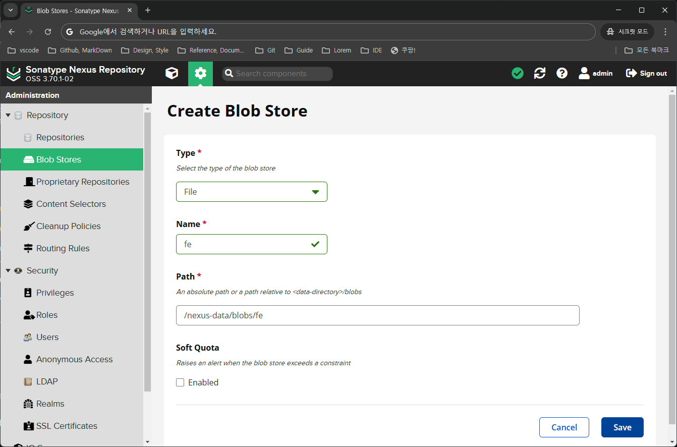 Create blob store